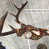 Beaded Deer Skull 15X14