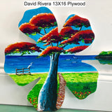 David Rivera 13X16 Plywood - Flower Landscape