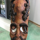 Wood Carved Alligator Mask Sculpture 24X10