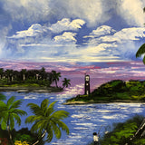 Freddie Gibson brother of Florida Highwaymen James Gibson - 24X36 - Palms and Lighthouse