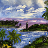 Freddie Gibson brother of Florida Highwaymen James Gibson - 24X36 - Palms and Lighthouse