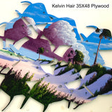 Kelvin Hair 35X48 Plywood - School of Fish