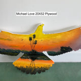 Michael Love 20X52 Plywood - Fire Sky Eagle