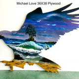 Michael Love 36X38 Plywood - Beach Hawk