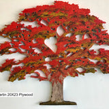 Todd Martin 20X23 Plywood - Royal Poinciana Silhouette